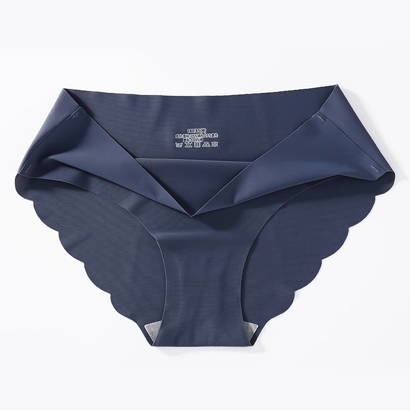 4PCS/Set Seamless Silk Briefs Sexy Panties For Women Mid Waist Comfortable Girl Silk Panty Female Underpants Woman Lingerie M-XL