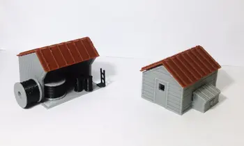 Outland Models Trackside House Equipment Shed Set HO Scale  Train Railway Layout