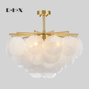 

Nordic Style Light Luxurious Originality Restaurant Lamp Glass Wind Chime a Chandelier Bedroom Full Copper CUOSHE