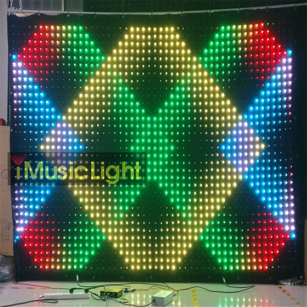 

P6 2mx3m DMX And Madrix LED Video Curtain Star Cloth Stage Curtain Wedding Background Event Party Backdrops Decoration