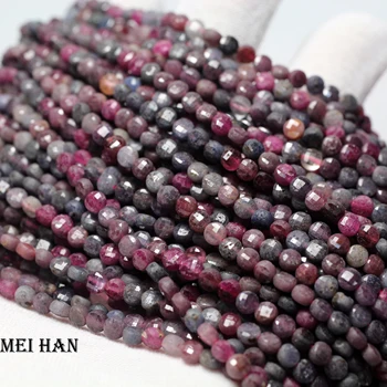 

Meihan (1 strand/set) natural 2*4mm rubyy & sapphiree coin faceted round loose beads for jewelry making design
