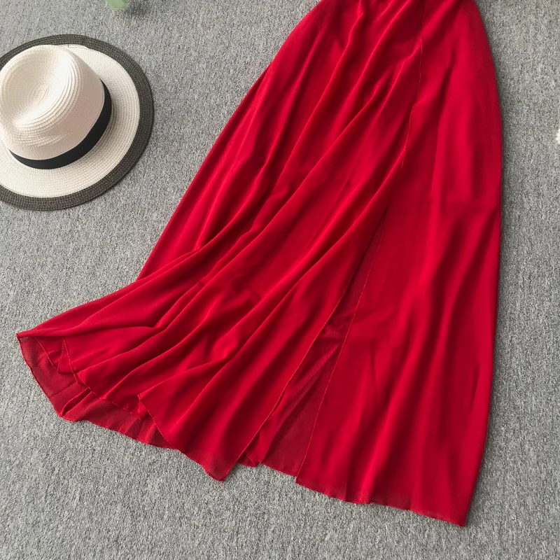 2020 Sexy Halter Neck Lace Patchwork Maxi Long Dress Elegant Summer Party Women Tank Sundress Sexy Split Casual Evening Vestidos