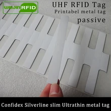 UHF RFID Анти-металлическая бирка линии серебрения confidex тонкий 915 МГц 868 МГц Impinj Monza4QT EPCC1G2 6C для печати ПЭТ пассивный RFID PET этикетка