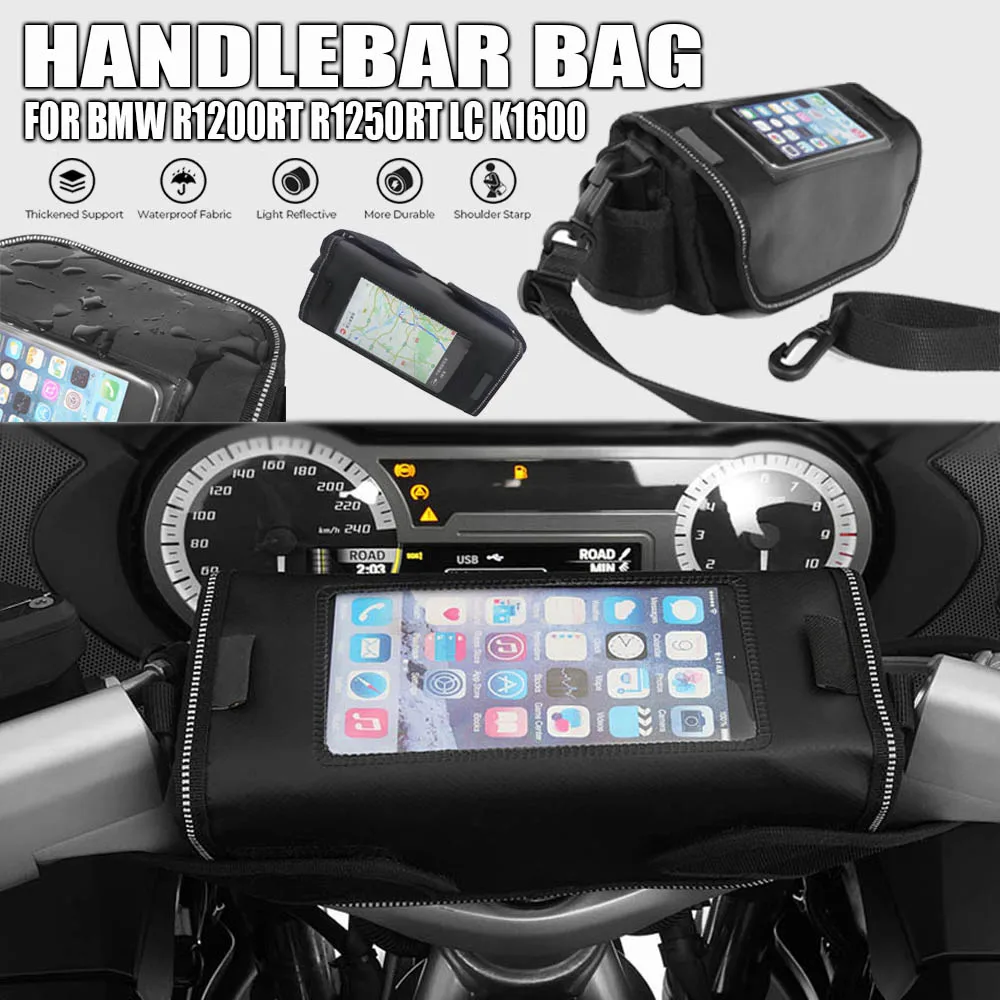 

New Motorcycle Accessories Handlebar Bag Phone Holder Storage Bag For BMW R1100RT/R R1150RT/R R 850 RT R850R R 1100 1150 RT/R