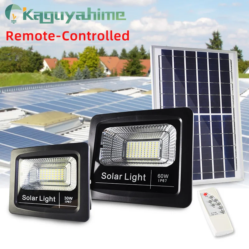 

Kaguyahime LED Floodlight Outdoor Solar Light 220V 30W 50W Remote Sensor LED Light Waterproof IP65 RC Control Solar Garden Light
