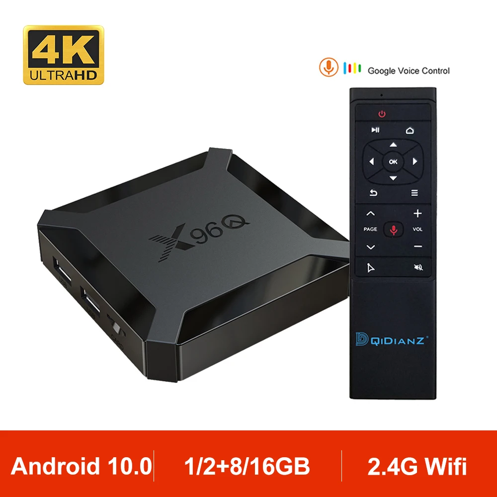 ТВ-приставка X96Q Android 10 0 четырехъядерный Allwinner H313 4K 2 4G Wi-Fi умный медиаплеер Mini X96 Google