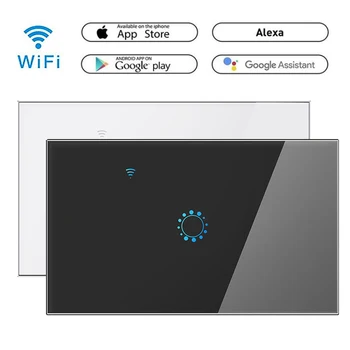 

US 110V/220V Smart WIFI remote control touch switch light switch ewelink smart switch alexa voice control 1 2 3-Gang US standard