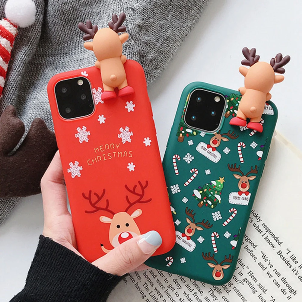 Рождество Мультфильм Олень чехол для iphone 11 pro max пара мобильный телефон Медведь