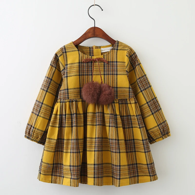 

Mayfair Cabin Girls Dress spring Autumn Girls Dress New Preppy Style Plaid Bow Baby Girls Dresses Design dress Girls Clothes