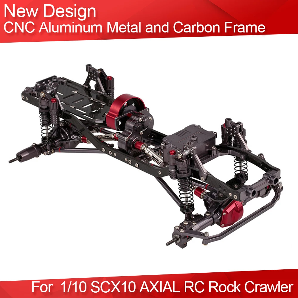 CNC Aluminum Metal and Carbon RC Car Frame for 1/10 SCX10 AXIAL Rock Crawler Climbing DIY Parts Accessories | Электроника