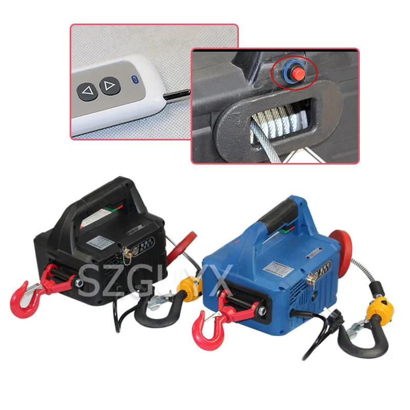 

220V Home small lift remote control crane Portable small crane manual wire control wireless remote control three in one crane