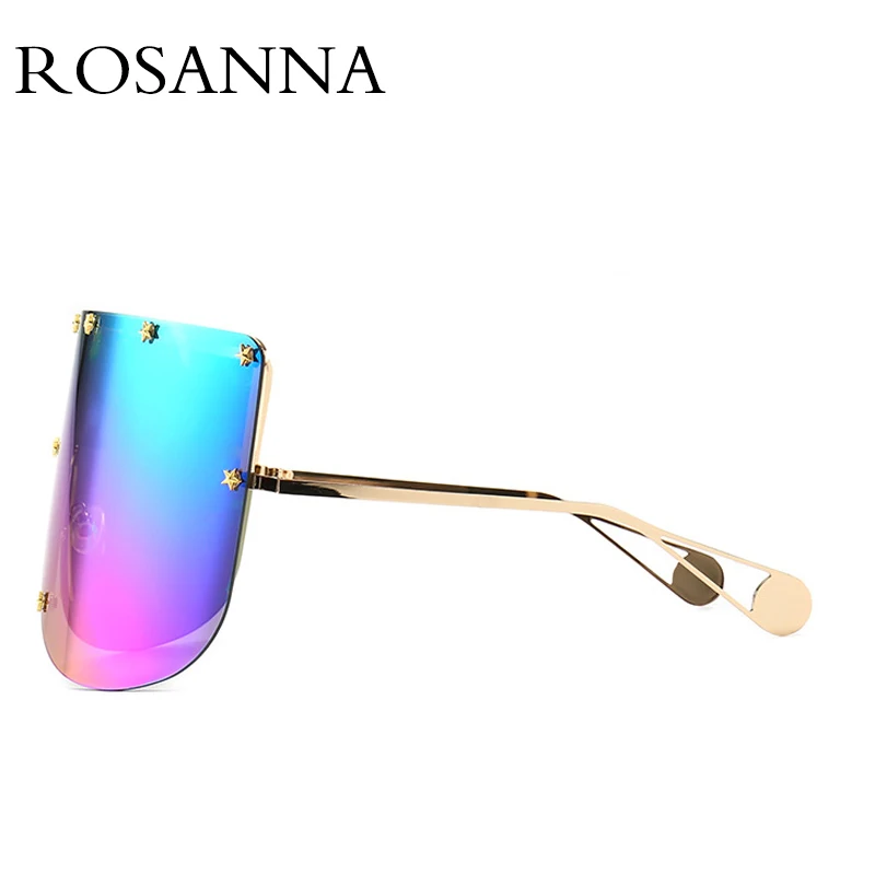Ceny ROSANNA Vintage tarcza Visor maska okulary kobiety mężczyźni 2018 ponadgabarytowych okulary wiatroszczelne One Peice duże oprawki gogle okulary