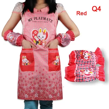 

New Apron Set Home Furnishing Necessity for Chefs Butchers Type Q4 in Red