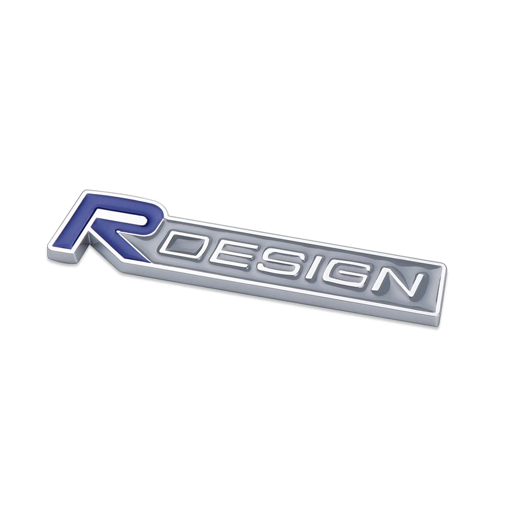 Автомобильный дизайн, 3D металлический R дизайн, буквенная эмблема, передняя решетка, значок, наклейка, наклейки для Volvo RDESIGN V40 V60 C30 S60 S80 S90 XC60 - Название цвета: Blue-Sticker