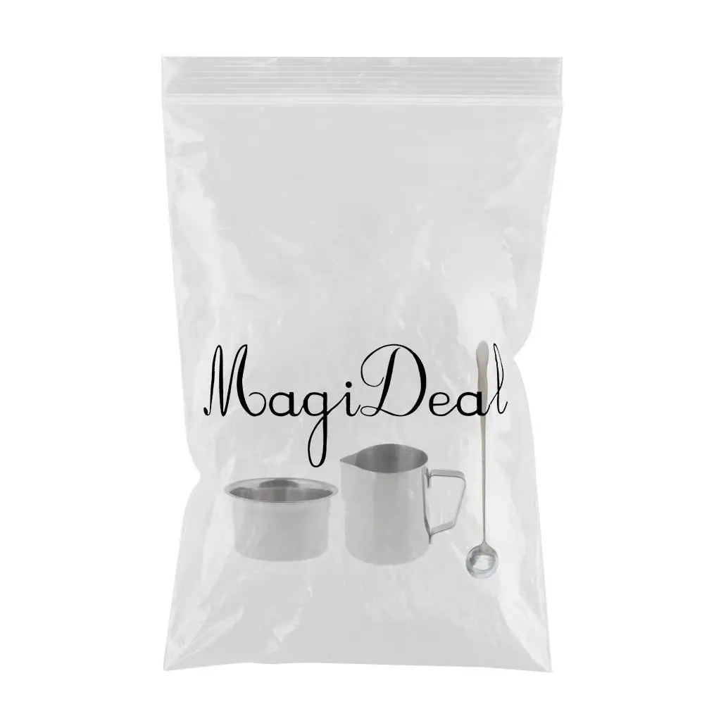 3pcs/set Stainless Steel Soap Candle Making Pitcher Wax Melting Pouring Pot, Double Boiler with Spoon