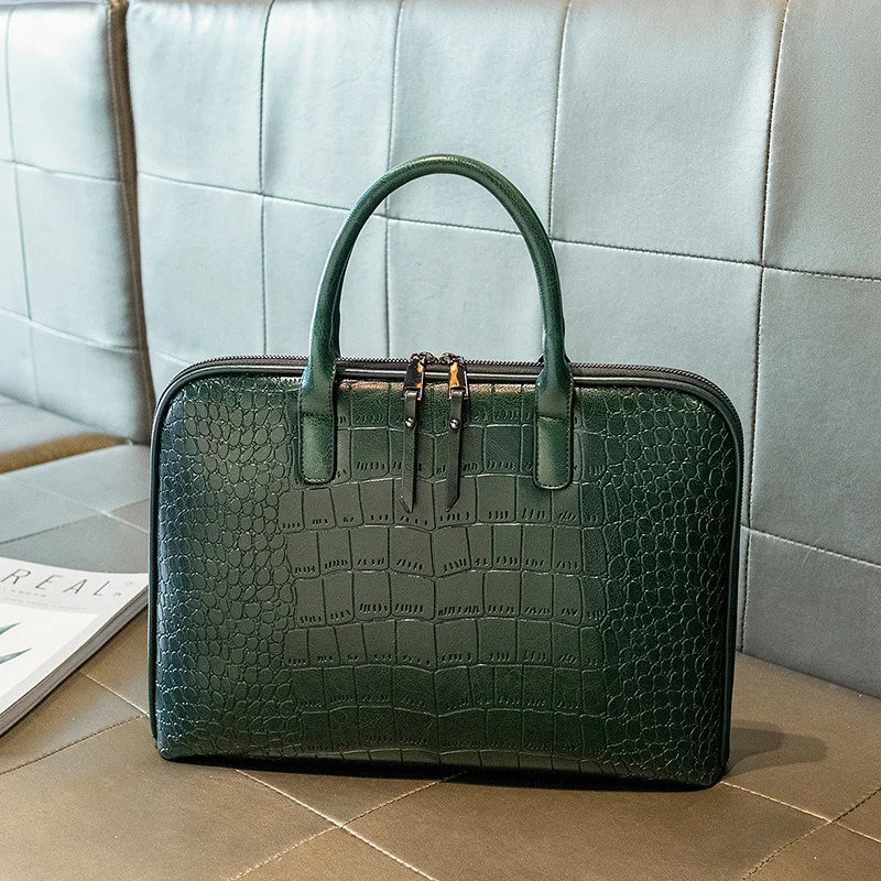 OYIXINGER New Crocodile Pattern Women Shoulder Bag Luxury Genuine Leather Handbag For Women 12