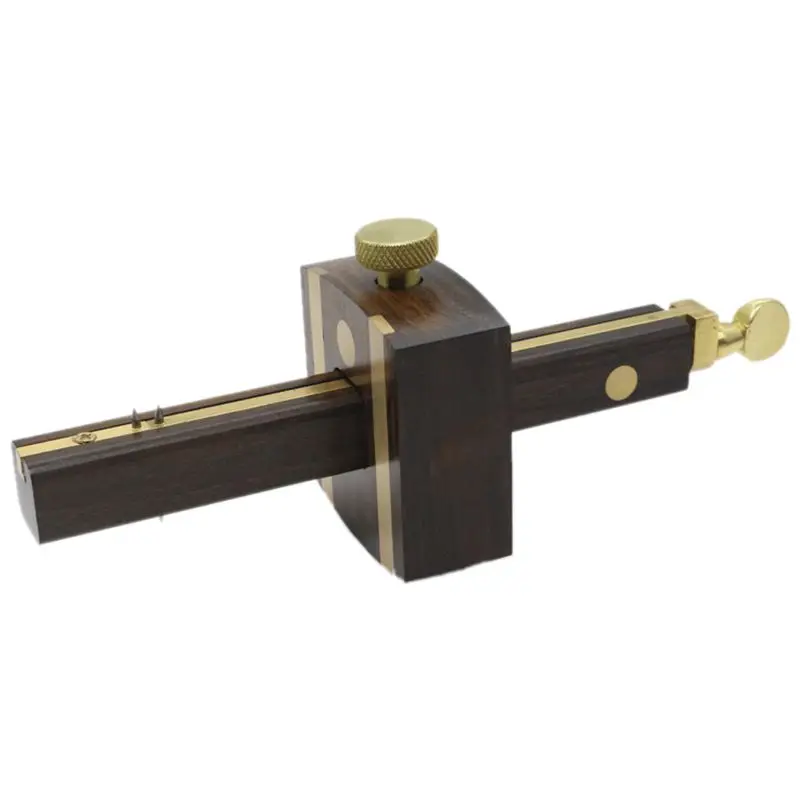 

New-8 Inch/20Cm Ebony Deluxe British Marking Gauge Wood Scribe Mortise Gauge With Screw Woodworking Measuring Tool