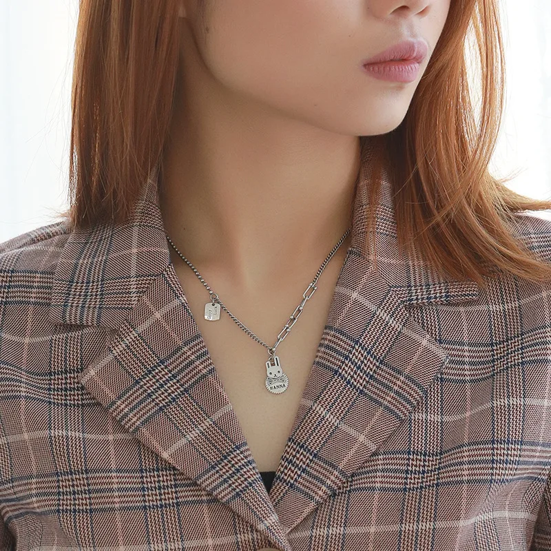 

Far Vatican Origional Accessories S925 Fine Silver Retro Retro Thai Silver Necklace Bunny Choker New Products Accessories