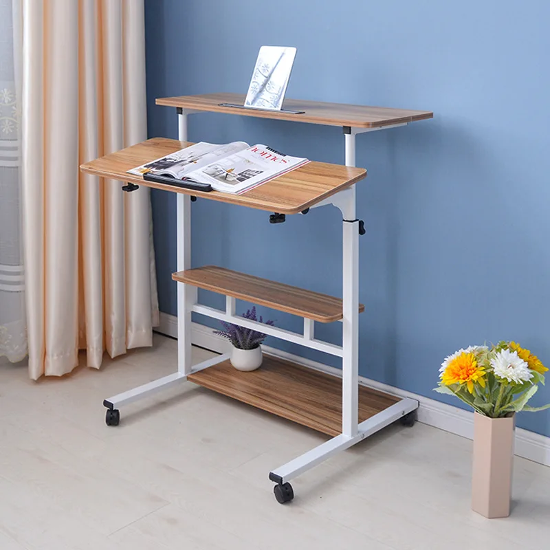 Portable Computer Table Adjustable Laptop Desk Study Table Bed Table Can be Lifted Standing Desk 80*40CM