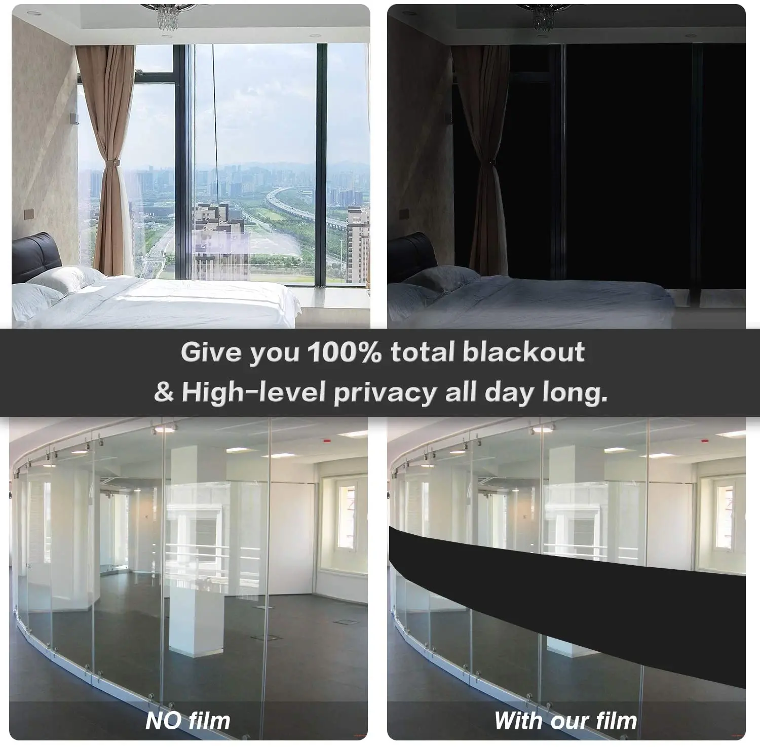 100% Light Blocking Darkest Film Total Blackout Glass Privacy Darkening Window Tint Black Window Sticker - Decorative Films - AliExpress