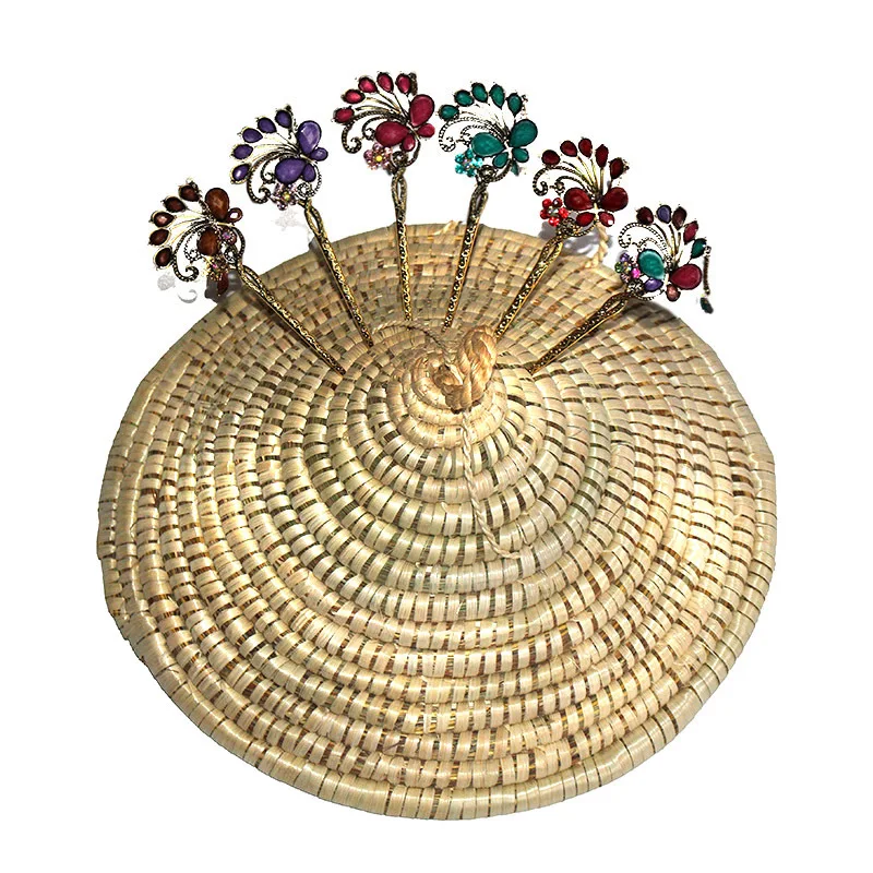 

Classic Retro Entirely Handmade Wandering Peddler Hairpin Props Scenic Area Hot Selling Furnishings Hairpin Tool Straw Hat Pot C