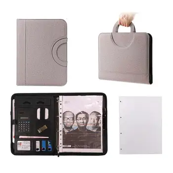 

A4 Multi-function Portable Folder Zipper Bag Diary Cuadernos Y Libretas Leather Book Small Pocket Notebook Notepad Stationery