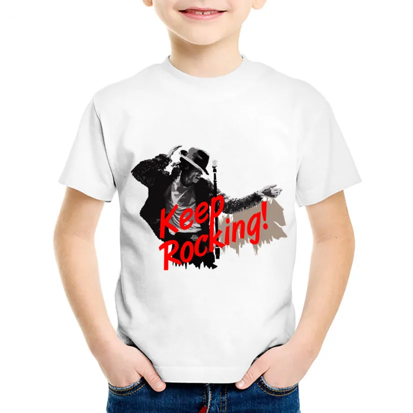 baggy t shirt Children Fashion Michael Jackson Rock N Roll Cool T shirt Kids Summer Tops Baby Boys/Girls Casual Clothes,oHKP5145 vintage t shirts T-Shirts