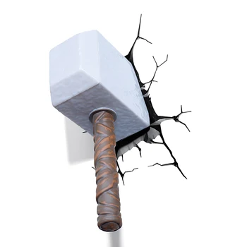 

Acecorner Thor Hammer Lightning Superhero 3D Creative Sticker LED Wall Lamp Avengers Marvel Night Light for Christmas Kids Gift