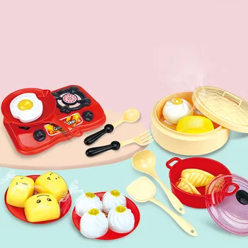

Pretend Play Plastic Food Toy Childrens Plastic Kitchen Cooking Utensils Pots Pans Cookware Set Kid Toy Educational Baby Gifts