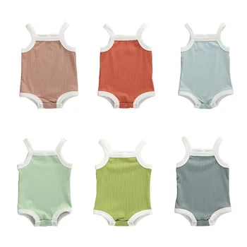 

Baby Ribbed Knitted Rompers Overalls Newborn Baby Girls Boys Clothes Infantil Toddler Baby Sleeveless Rompers Jumpsuits 0-24M