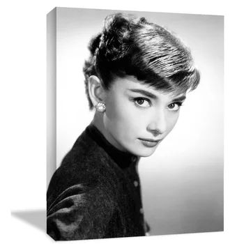 

Beauty Portrait Canvas Prints Wall Art Audrey Hepburn Idol Star Picture Wall Decor,Giclee Artwork Gallery Wrapped