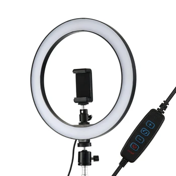

26CM/10" LED Selfie Ring Light for Live Stream/Makeup/Video Dimmable Beauty Studio Video Light With Phone Holder