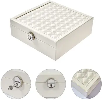 

Jewelry Organizer Display Travel Jewelry Case Boxes Portable Jewelry Box Button Leather Storage Jewelers