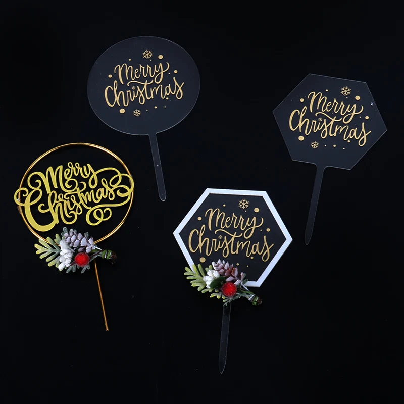 

Cyuan Acrylic Merry Christmas Toppers Christmas Cake Topper Cake Flags Natal Kerst 2021 Gift Xmas Decor Navidad 2020 Cake Decor