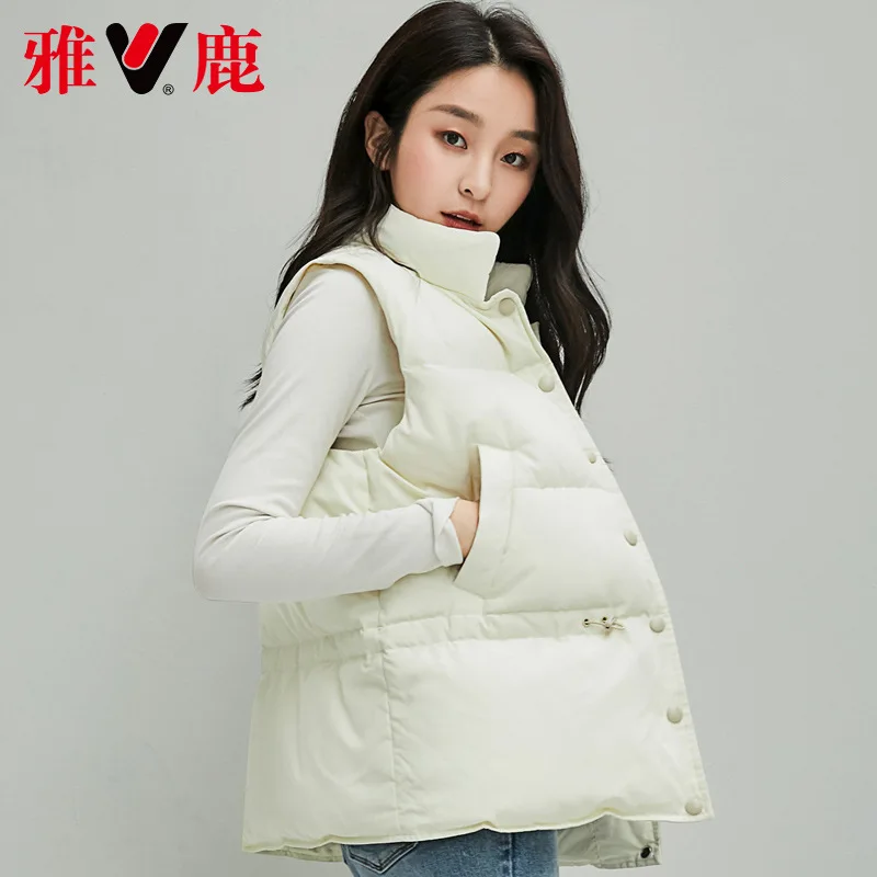 Yaloo/Yaloo down Vest Women's Short New Style Korean-style Winter Duck down Loose-Fit down Coat Loose-Fit Padded Vest
