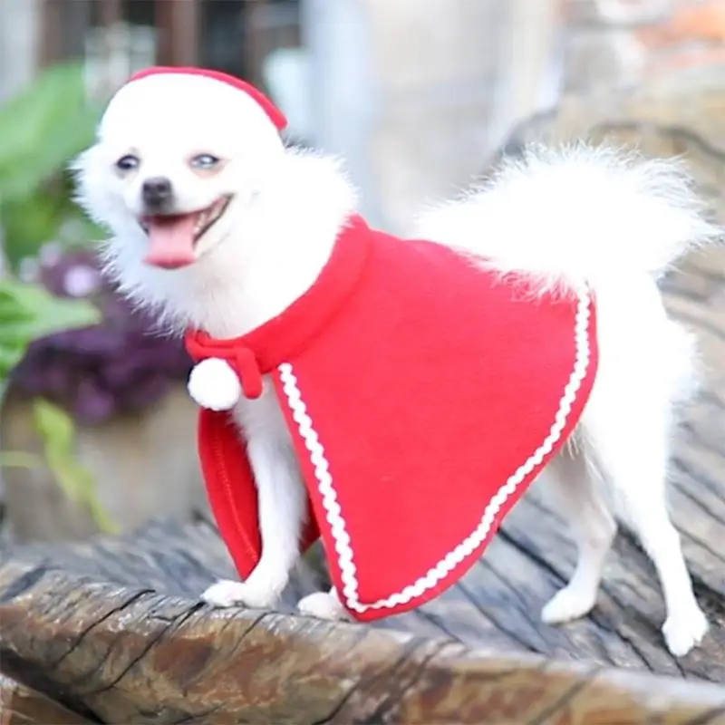 Тедди собака плащ шляпа платье костюм набор Рождественские забавные Вечерние наряды рождественские украшения для домашних животных Одежда для собак