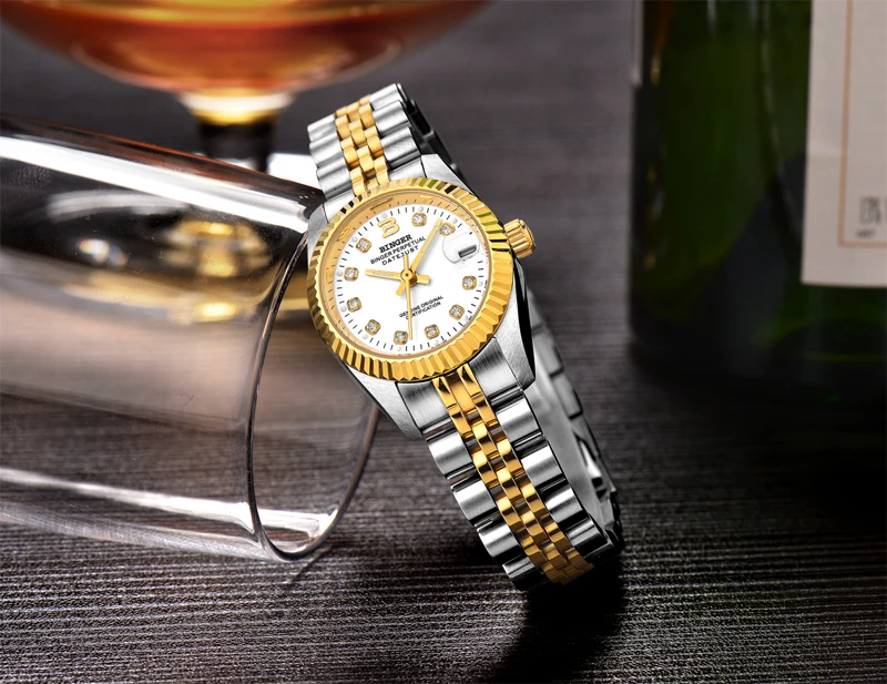 Швейцарские часы Бингер для мужчин и женщин автоматические механические мужские часы люксовый бренд Сапфир reloj hombre Lovers' наручные часы 373-6