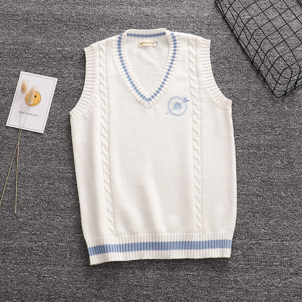 

Жилет школьный с V-образным вырезом и вышивкой, XXL