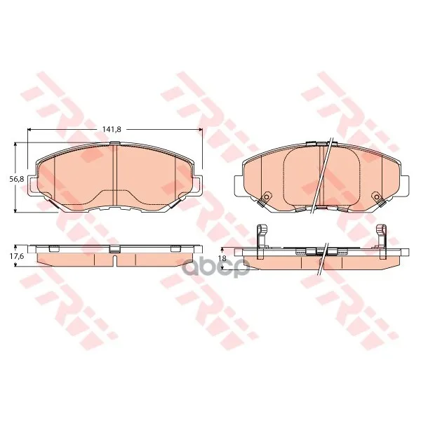 Колодки Передние Honda Cr-V Ii Gdb3627 TRW/Lucas арт. GDB3627