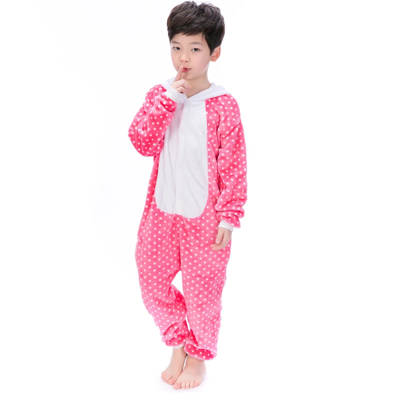 Kids Kigurumi Animal Pajams Sets for Boys Girls Winter Pikacuh Koala Onesie Flannel Warm Pyjamas Anime Cosplay Costume Nightwear anime cosplay female