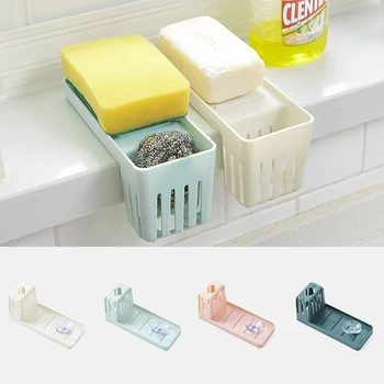 

New Sink Rack Soap Sponge Drain Rack Multi-function Kitchen Storage Sucker Kitchen Storage Box