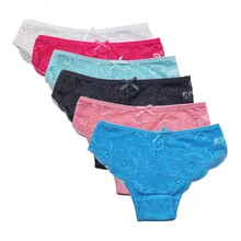 6 Pcs / Lot New Arrival 2021 Underwear Women Sexy Cotton Transparent Lace Briefs Panties 9462