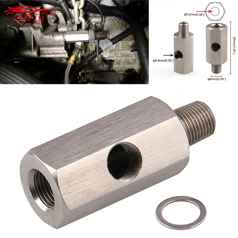 

1/8" BSPT Oil Pressure Sensor Tee to NPT Adapter Turbo Supply Feed Line Gauge T