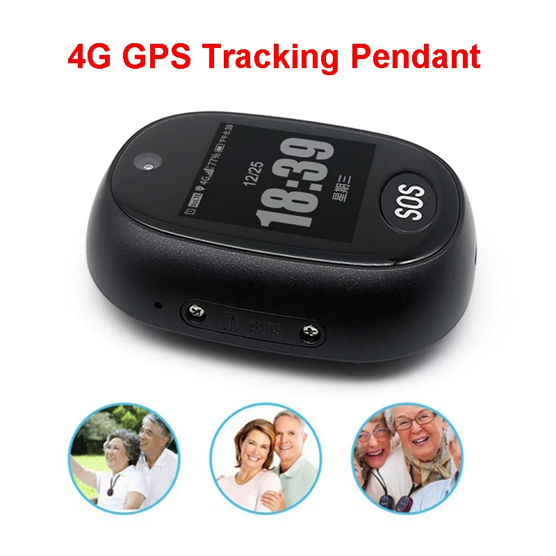 4G GPS Tracking Pendant V45 For Kids Elder Mini GPS Personal Tracker Alarm Talking Clock Waterproof Red Color security alarm keypad