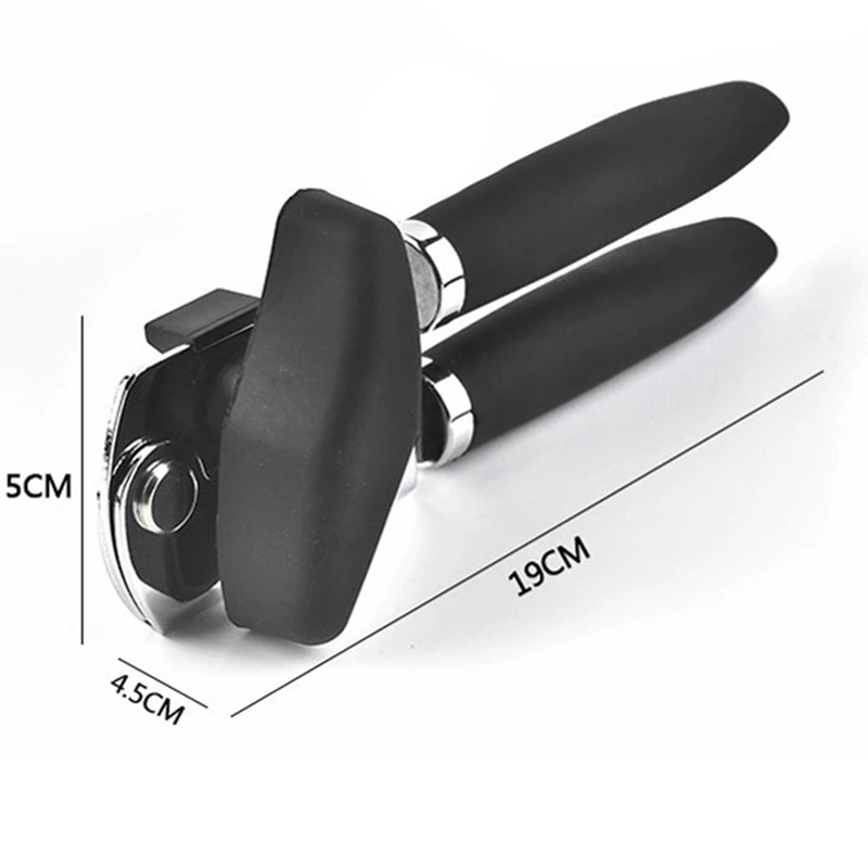 Can Opener Manual Heavy Duty Can Openers Smooth Edge 3-In-1 With Ergonomic Non-Slip Rubber Soft Handle Easy Turn Ultra Sharp