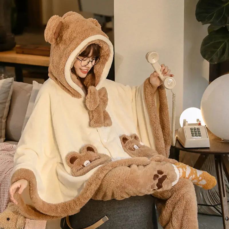 Pyjama Famille Noël - Combinaison Animale Polaire Corail - Vêtement Maison Chaud Déguisement Fêtes (adulte) - 5