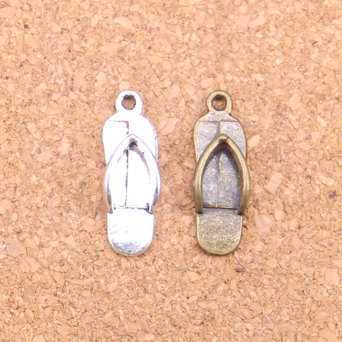162pcs Charms slipper flip flops 21x7mm Antique Pendants Vintage Tibetan Silver Jewelry DIY for bracelet necklace | Украшения и