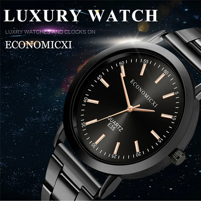 

Fashion Men's Watch Simple Steel Belt Multi-Color Metal Pointer Solid Dial Business Trend Vintage Male Watches orologio uomo
