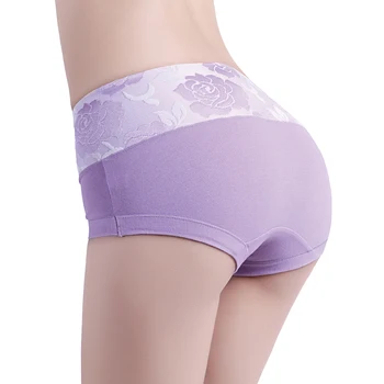 

LANGSHA Plus Size 4XL High Waist Women Panties Soft Cotton Seamless Lovely Print Women'S Underwear Breathable Ladies Underwear