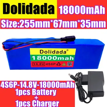 

18650 Battery 14.8V 18Ah 4s6p battery pack night fishing lamp heater miner's amplifier batteries with BMS+16.8V Charger